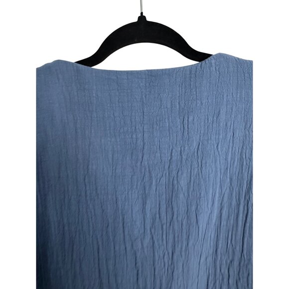 2/$25 ZARA Blue Medium Textured Long Sleeve Romper Double Tie Neck Detail - Picture 11 of 13